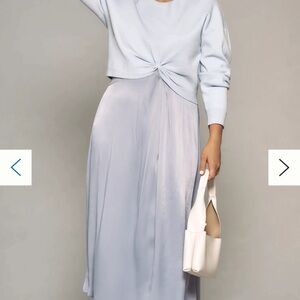 Anthropologie Gemini Twofer Sweater Dress Ensemble - NEW - Periwinkle Blue